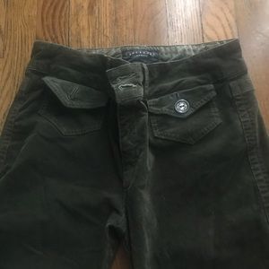 Vintage dark green cord flare pants.